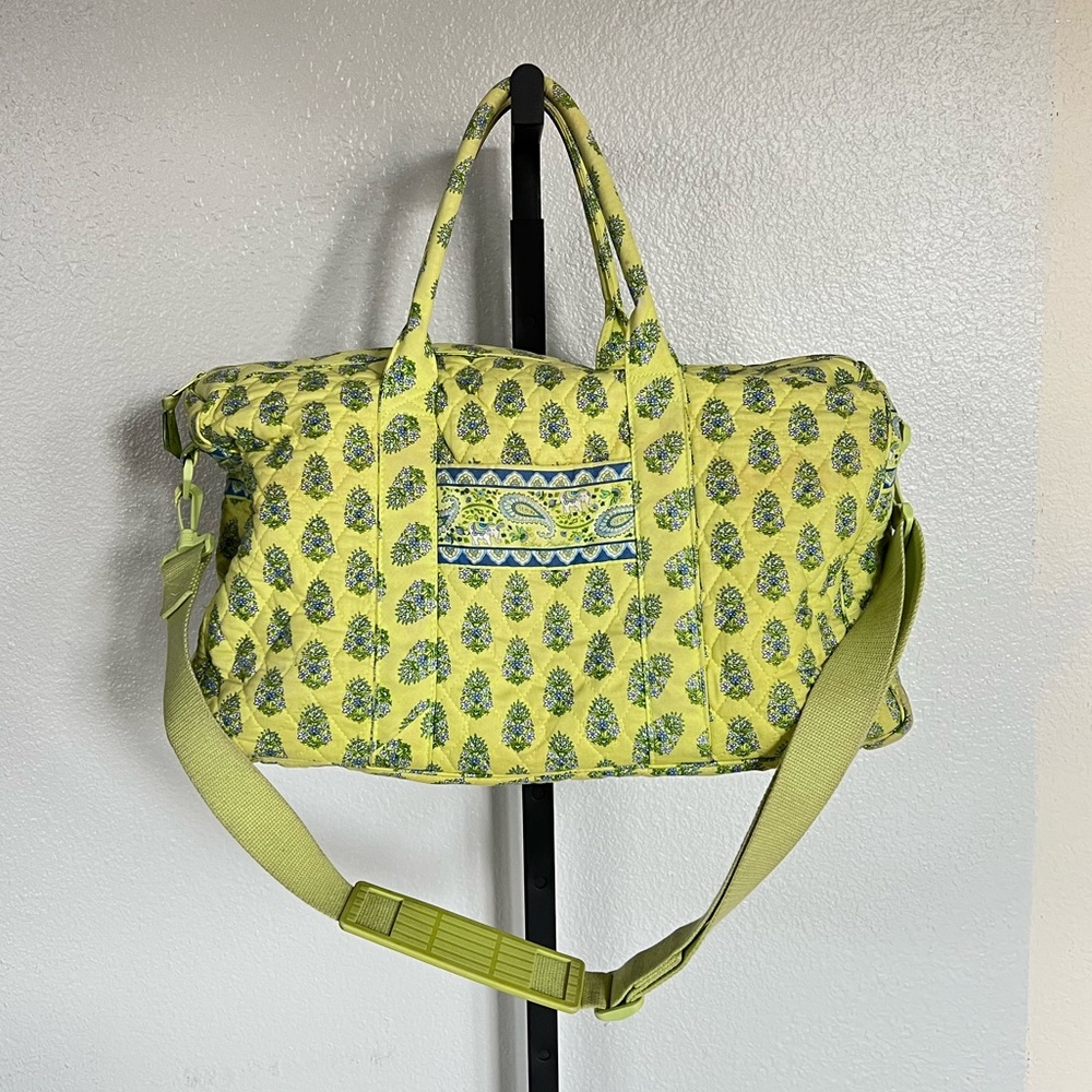 Vera Bradley large duffle bag in green blue elephant